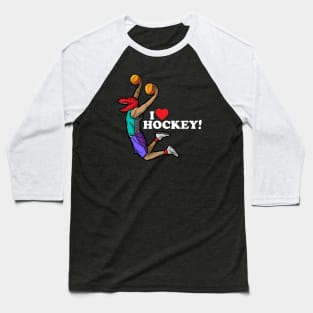 I Heart Hockey Baseball T-Shirt